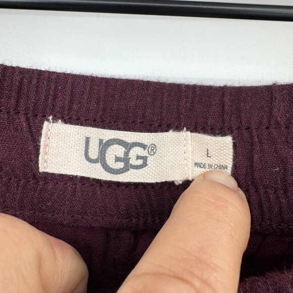 Ugg woman’s size large pants lounge wear PJs burgundy - Picture 3 of 6